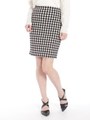 千鳥柄タイトスカート/ブラック