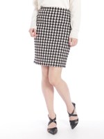 千鳥柄タイトスカート/ブラック
