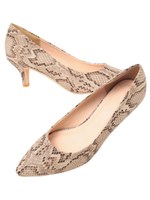 6cmヒールポインテッドトゥパンプス/パイソン/ライトベージュ