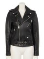 LAMB LEATHER W-RIDERS JACKET/ブラック
