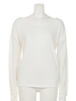 ドロップショルダースプリングニットソー/ベージュ