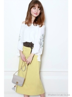 刺繍オフショルブラウス/ネイビー