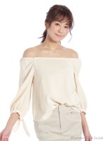 オフショルダー2WAYブラウス/ベージュ