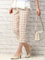 ギンガムサブリナPT/ベージュ