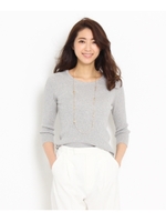 【VERY4月号掲載】〔洗える〕シルクコットンリブニット/サックス(090)