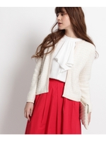 ツイードニットジャケット風カーディガン/ベージュ(452)