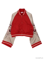 EMBROIDERYワイドスリーブブルゾン/ブルー