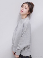 振り柄RIB裏毛プルオーバー/トップグレー