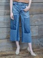 10oz DENIM リメイク ワイド8部丈パンツ/ブルー