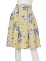 トルコキキョウ柄フレアスカート/イエロー