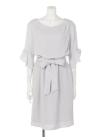 パウダーストレッチウエストギャザーワンピース/ネイビー