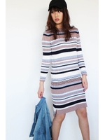 マルチボーダーニットワンピース/PK系1(091)