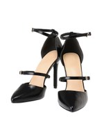 Wベルトパンプス/BLACK