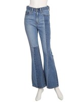 【Ca】リメイクベルボトムデニム/ブルー