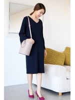 カットワイドリブセットアップワンピース/ネイビー(120)