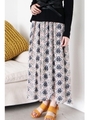ダマスク柄マキシスカート/ネイビー(121)