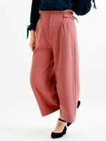 ウエストサイドベルト付ワイドパンツ/ベージュ