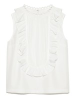 ピンタックフリルブラウス/NVY