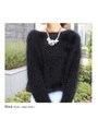 シャギーニット トップス/ワイン
