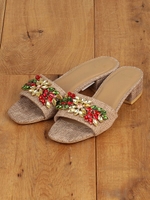 ビジューサンダル/オレンジ