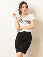 ジャガードミニスカート/ピンク