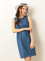 デニム風2wayワンピース/ネイビー