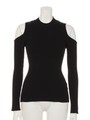 肩開きニットTOPS/ブラック