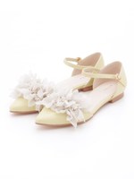 アンクルストラップフラワーフラッツ/PINK