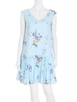 カラフルフラワープリーツOP/アイスブルー