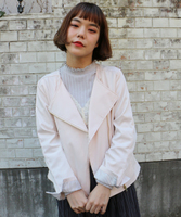 ノーカラーライダースジャケット