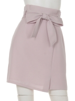 ラップ風リボンスカート/オフホワイト