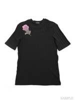 【MILKBOY】ROSE T-SHIRTS/サックスリブ