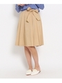 ウエストリボンタックスカート/ライトベージュ(051)