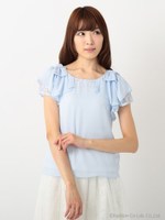 ミルフィーユフリルリボンボーテブラウス/ネイビー