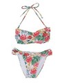 Retro Botanical Flower OP SET Swim wear/ブラック