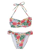 Retro Botanical Flower OP SET Swim wear/ブラック