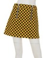 CHECKERD FLAG RING ZIP SKIRT/WHITE×BLACK