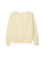 モチーフレースニットカーディガン/ピンク(090)