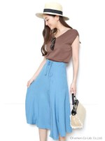 前後2WAYフレアスカート/カーキ