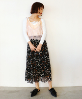 花柄シフォンスカート