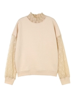 レース切り替えスウェット/ピンク