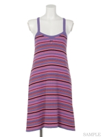 MY CHERRY MULTI BORDER CAMISOLE ONE-PIECE/ORANGE