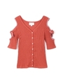 RIBBON COLD SHOULDER/レッド(100)