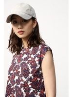【AZUL by moussy】フレンチスリーブラウンドネックプルオーバー/NVY