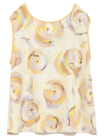 ペイントプリントブラウス/AQUA