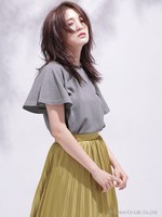 Anti Soakedフレアスリーブトップス [汗染み防止加工シリーズ]/トップグレー