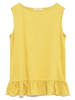 裾フリルトップス/BLK