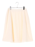 レース×無地リバーシブルスカート/アイボリー