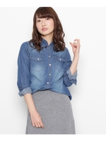 ダンガリーデニムシャツ/サックス(090)