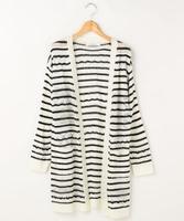 透かし編みカーディガン(無地/ボーダー)